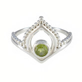 Peridot Solitaire Korean 925 Silver Green Gemstones Whisper thin Modern Ring Jewellery