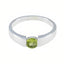 Peridot Solitaire Indian 925 Silver Green Gemstone Slim Abstract Ring Jewellery