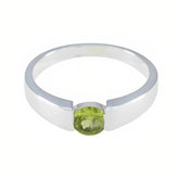 Peridot Solitaire Indian 925 Silver Green Gemstone Slim Abstract Ring Jewellery