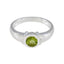 Peridot Solitaire French 925 Sterling Silver Green Gemstone Featherlight Trendy Ring Jewellery