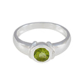 Peridot Solitaire French 925 Sterling Silver Green Gemstone Featherlight Trendy Ring Jewellery