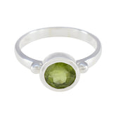 Peridot Solitaire German 925 Silver Green Gems Slim Modern Ring Jewellery