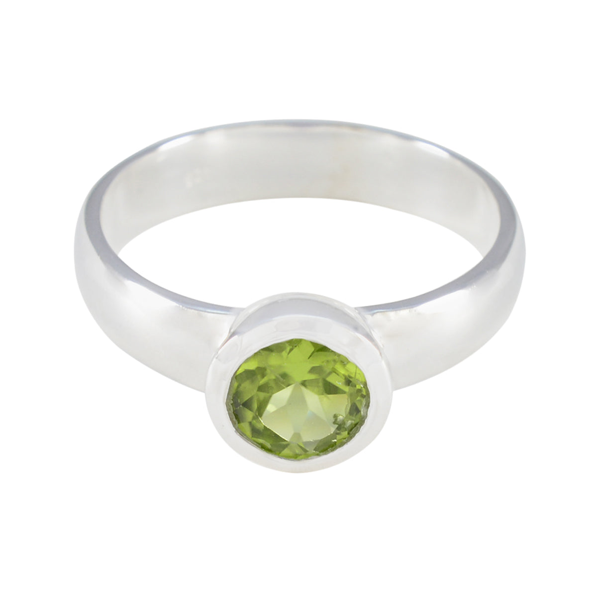 Peridot Solitaire German Silver Green Gems Tiny Fairytale Ring Jewelry