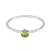 Peridot Solitaire Japanese Silver Green Gemstone Minimalist Modern Ring Jewellery
