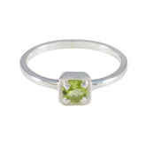Peridot Solitaire Japanese 925 Sterling Silver Green Gems Delicate Abstract Ring Jewellery