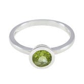 Peridot Solitaire Korean Silver Green Gemstone Dainty Trendy Ring Jewellery