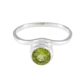 Peridot Solitaire Japanese 925 Sterling Silver Green Gemstone Delicate Contemporary Ring Jewelry