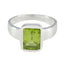 Peridot Solitaire Indian 92.5 Silver Green Gemstones Slim Sophisticated Ring Jewelry