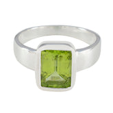 Peridot Solitaire Indian 92.5 Silver Green Gemstones Slim Sophisticated Ring Jewelry