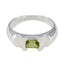Peridot Solitaire French 92.5 Silver Green Gemstone Tiny Abstract Ring Jewellery