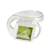 Peridot Solitaire Indian 925 Silver Green Gemstones Minimal Boho Ring Jewelry