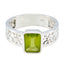 Peridot Solitaire Russian Silver Green Gemstones Eye catching Art Deco Band Jewelry