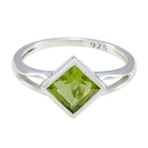 Peridot Solitaire American 925 Sterling Silver Green Gems Dainty Artisan Ring Jewellery