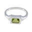 Peridot Solitaire Korean 92.5 Silver Green Gems Whisper thin Boho Ring Jewellery