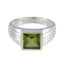 Peridot Solitaire German 925 Sterling Silver Green Gemstone Classic Luxurious Ring Jewellery