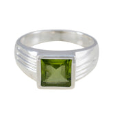 Peridot Solitaire German 925 Sterling Silver Green Gemstone Classic Luxurious Ring Jewellery