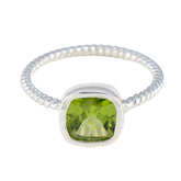 Peridot Solitaire Japanese 92.5 Silver Green Gems Dainty Abstract Ring Jewellery