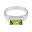 Peridot Solitaire Indian Sterling Silver Green Gemstone Minimal Love Ring Jewelry