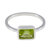 Peridot Solitaire Turkish Silver Green Gemstones Dainty Artisan Ring Jewelry