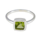 Peridot Solitaire Korean 925 Sterling Silver Green Gemstone Dainty Modern Ring Jewelry