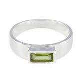 Peridot Solitaire Egyptian 92.5 Silver Green Gemstone Slim Romantic Ring Jewelry