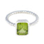 Peridot Solitaire Indian 92.5 Silver Green Gemstones Featherlight Trendy Ring Jewelry