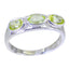 Peridot Trilogy Turkish Sterling Silver Green Gems Dainty Glamorous Ring Jewelry