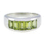 Peridot Penta Indian Silver Green Gemstones Mid weight Trendy Ring Jewelry