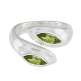 Peridot Toi et Moi French 92.5 Silver Green Gemstones Versatile Abstract Ring Jewellery