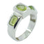 Peridot Trilogy German Sterling Silver Green Gems Tiny Feminine Ring Jewelry