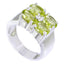 Peridot quarter French 925 Silver Green Gemstones Versatile Abstract Ring Jewelry