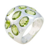 Peridot Navratna Egyptian 92.5 Silver Green Gemstones Versatile Contemporary Ring Jewellery