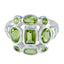 Peridot Navratna African 925 Silver Green Gems Classic Signet Ring Jewellery