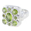 Peridot Navratna Spanish Sterling Silver Green Gemstones Statement Retro Ring Jewelry