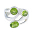 Peridot Trilogy German 92.5 Silver Green Gemstone Classic Boho Ring Jewellery