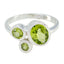 Peridot Trilogy American Sterling Silver Green Gemstones Dainty Boho Ring Jewelry