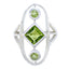 Peridot Trilogy Egyptian 92.5 Silver Green Gemstone Slim Modern Ring Jewelry