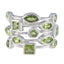 Peridot multiple African 925 Sterling Silver Green Gems Eye catching Contemporary Ring Jewellery