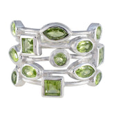 Peridot multiple African 925 Sterling Silver Green Gems Eye catching Contemporary Ring Jewellery