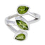Peridot Trilogy Egyptian 92.5 Silver Green Gems Mid weight Signet Ring Jewelry
