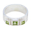 Peridot Trilogy Russian Silver Green Gems Eye catching Boho Band Jewelry