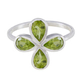 Peridot quarter Turkish 92.5 Silver Green Gemstone Dainty Floral Ring Jewellery