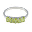 Peridot Penta American 92.5 Silver Green Gemstones Delicate Contemporary Ring Jewellery