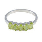Peridot Penta American 92.5 Silver Green Gemstones Delicate Contemporary Ring Jewellery