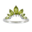 Peridot Hepta Turkish 925 Sterling Silver Green Gemstones Dainty crown Ring Jewellery