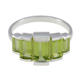 Peridot Penta French 92.5 Silver Green Gemstone Featherlight Artisan Ring Jewellery
