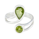 Peridot Toi et Moi Moroccan 92.5 Silver Green Gemstone Tiny Romantic Ring Jewelry