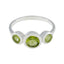 Peridot Trilogy American 925 Sterling Silver Green Gemstones Whisper thin Artisan Ring Jewellery
