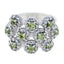 Peridot multiple German 925 Silver Green Gemstone Essential Contemporary Ring Jewellery