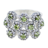 Peridot multiple German 925 Silver Green Gemstone Essential Contemporary Ring Jewellery